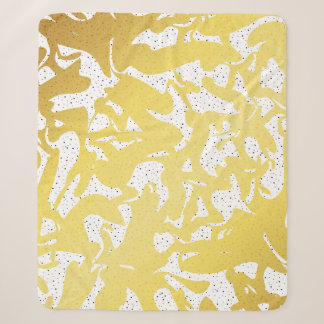 Golden Abstracte marmer met Stippen patroon Sherpa Deken