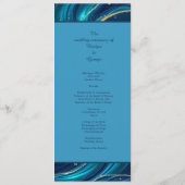 Golden Accented Abstract Ocean Waves bruiloft Programma (Achterkant)