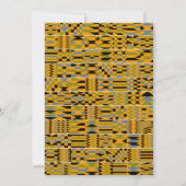 Golden African Kente K46 Faire-part de mariage (Dos)