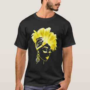 Golden Afro Black Woman Black History Maand Afrika T-shirt