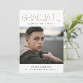 Golden AFSTUDEREN Foto Aankondiging (Staand voorkant)