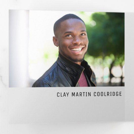 Golden Afstuderen Multi-Photo Tri-Fold Aankondigin Drieluik Aankondiging (Binnenzijde eerst)