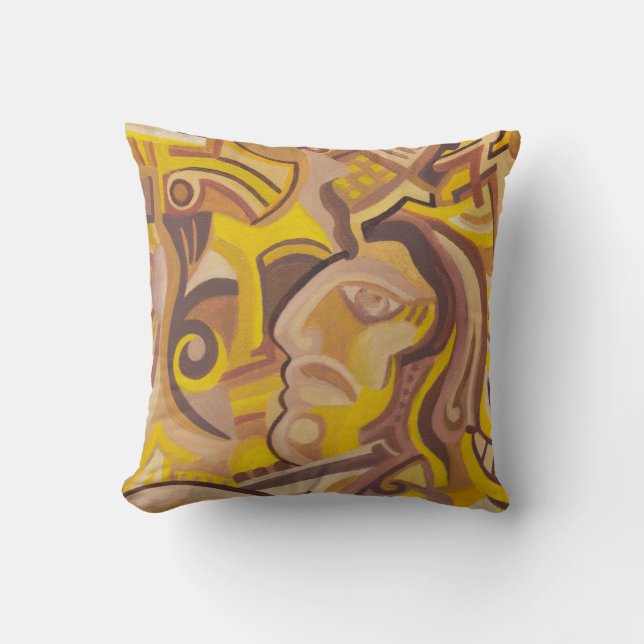 Golden Age Abstract Art Face Pillow Kussen (Voorkant)