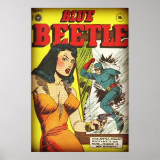  Golden Age Comic Book Blue Beetle Poster