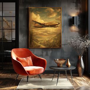 Golden Age Flight — Los Angeles DC-6 Liniënvlucht Poster