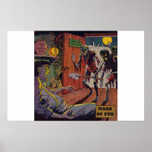 Golden age horror strips  70s Scary comics Poster