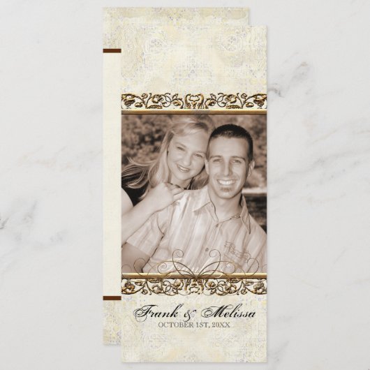 Golden Age of Elegance, Swirls Wedding Programme Programma (Voorkant / Achterkant)