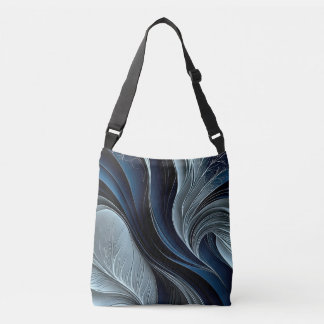 Golden Air – Indigo Flowing Abstract Worpillow Crossbody Tas