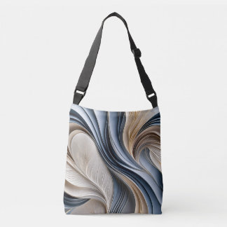Golden Air - Zachte Blauwe en Gouden Abstracte Crossbody Tas