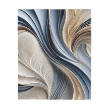 Golden Air - Zachte Blauwe en Gouden Abstracte Kun