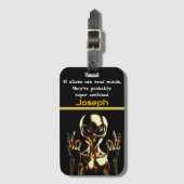 Golden Alien in Area 51 Bagagelabel (Voorkant (verticaal))