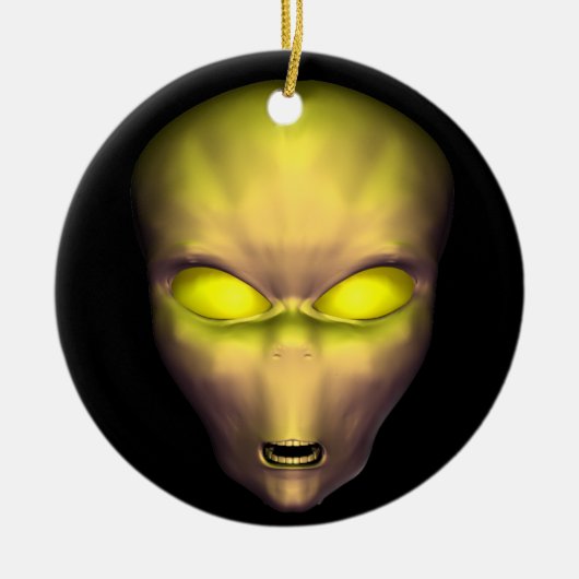 Golden Alien Keramisch Ornament (Voorkant)