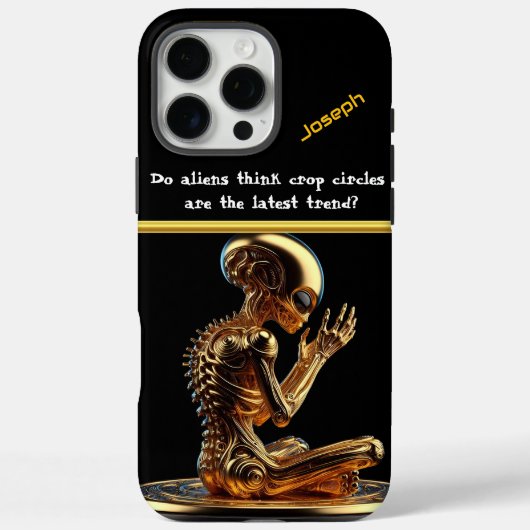 Golden Alien overweegt bestaan Case-Mate iPhone Case (Achterkant)