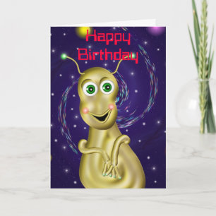 Golden Alien Verjaardag Kaart