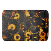 Golden Amber black Nautilus shell patroon, fossiel Badmat (Voorkant)