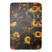 Golden Amber black Nautilus shell patroon, fossiel Badmat (Voorkant Verticaal)