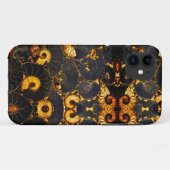 Golden Amber black Nautilus shell patroon, fossiel Case-Mate iPhone Case (Achterkant (horizontaal))