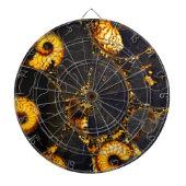 Golden Amber black Nautilus shell patroon, fossiel Dartbord (Voorkant)