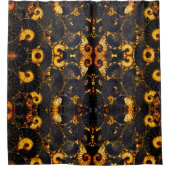 Golden Amber black Nautilus shell patroon, fossiel Douchegordijn (Voorkant)