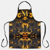 Golden Amber black Nautilus shell patroon, fossiel Schort (Voorkant)