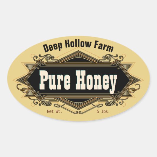 Golden Amber Pure Honey Stickers (Voorkant)