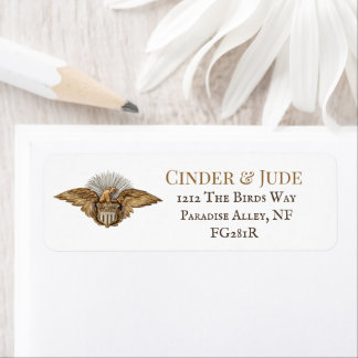 Golden American Eagle  Emblem Etiket