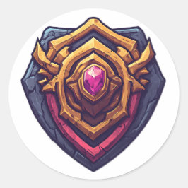 Golden Amethyst Emblem Ronde Sticker