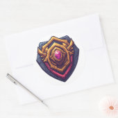Golden Amethyst Emblem Ronde Sticker (Envelop)