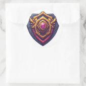 Golden Amethyst Emblem Ronde Sticker (Tas)