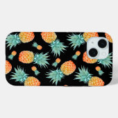 Golden anananappelpatroon op zwart | Aangepast Case-Mate iPhone Case (Achterkant (horizontaal))