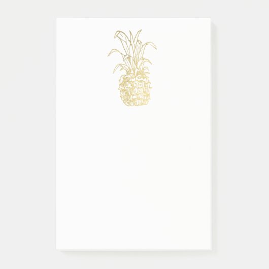 Golden Ananas Gold Faux Folie Elegant Custom Post-it® Notes (Voorkant)