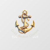 Golden Anchor | Clear Raamsticker (Vel)