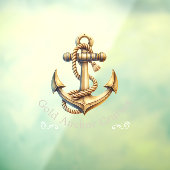 Golden Anchor | Clear Raamsticker (Vel 3)