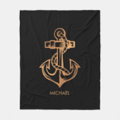 Golden Anchor Fleece Deken (Voorkant)