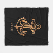 Golden Anchor Fleece Deken (Voorkant (Horizontaal))