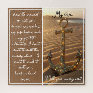 Golden Anchor huwelijksaanzoek wil je met me trouw Legpuzzel