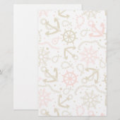 Golden Anchor Pattern Briefpapier (Voorkant / Achterkant)