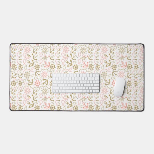 Golden Anchor Pattern Bureaumat (Keyboard & Muis)