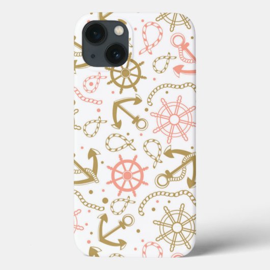 Golden Anchor Pattern Case-Mate iPhone Case (Achterkant)