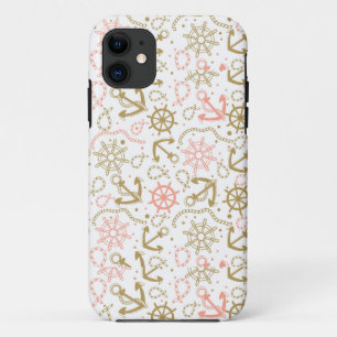 Golden Anchor Pattern iPhone 11 Hoesje