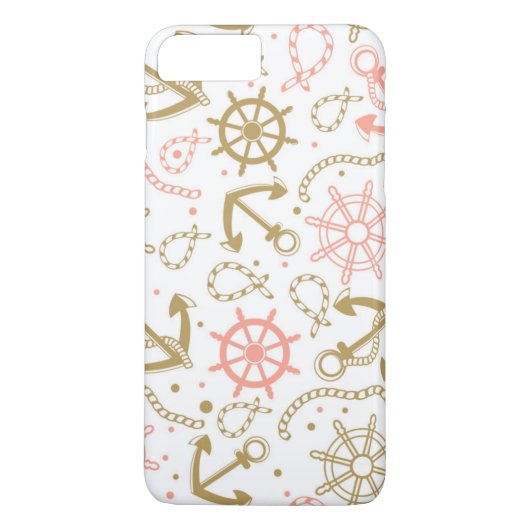 Golden Anchor Pattern Case-Mate iPhone Case (Achterkant)