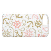 Golden Anchor Pattern Case-Mate iPhone Case (Achterkant (Horizontaal))
