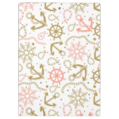 Golden Anchor Pattern Klembord (Achterkant)