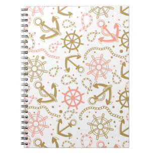 Golden Anchor Pattern Notitieboek