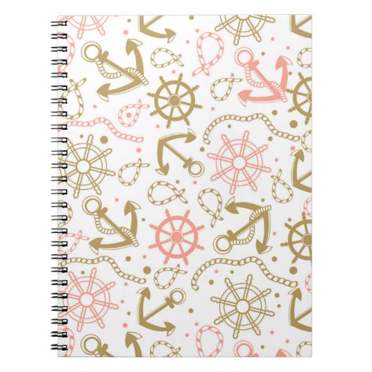 Golden Anchor Pattern Notitieboek (Voorkant)
