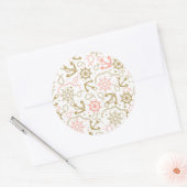 Golden Anchor Pattern Ronde Sticker (Envelop)