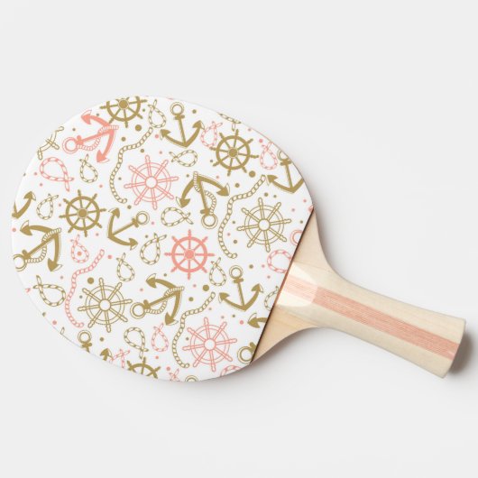 Golden Anchor Pattern Tafeltennisbatje (Zijkant)