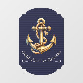 Golden Anchor Window Cling Raamsticker (Vel)