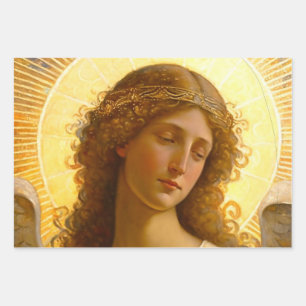 Golden Angel Gentle Messenger of Love Inpakpapier Vel