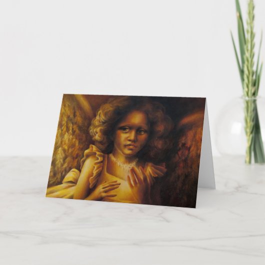 Golden Angel-kerstkaart Feestdagen Kaart (Voorkant)